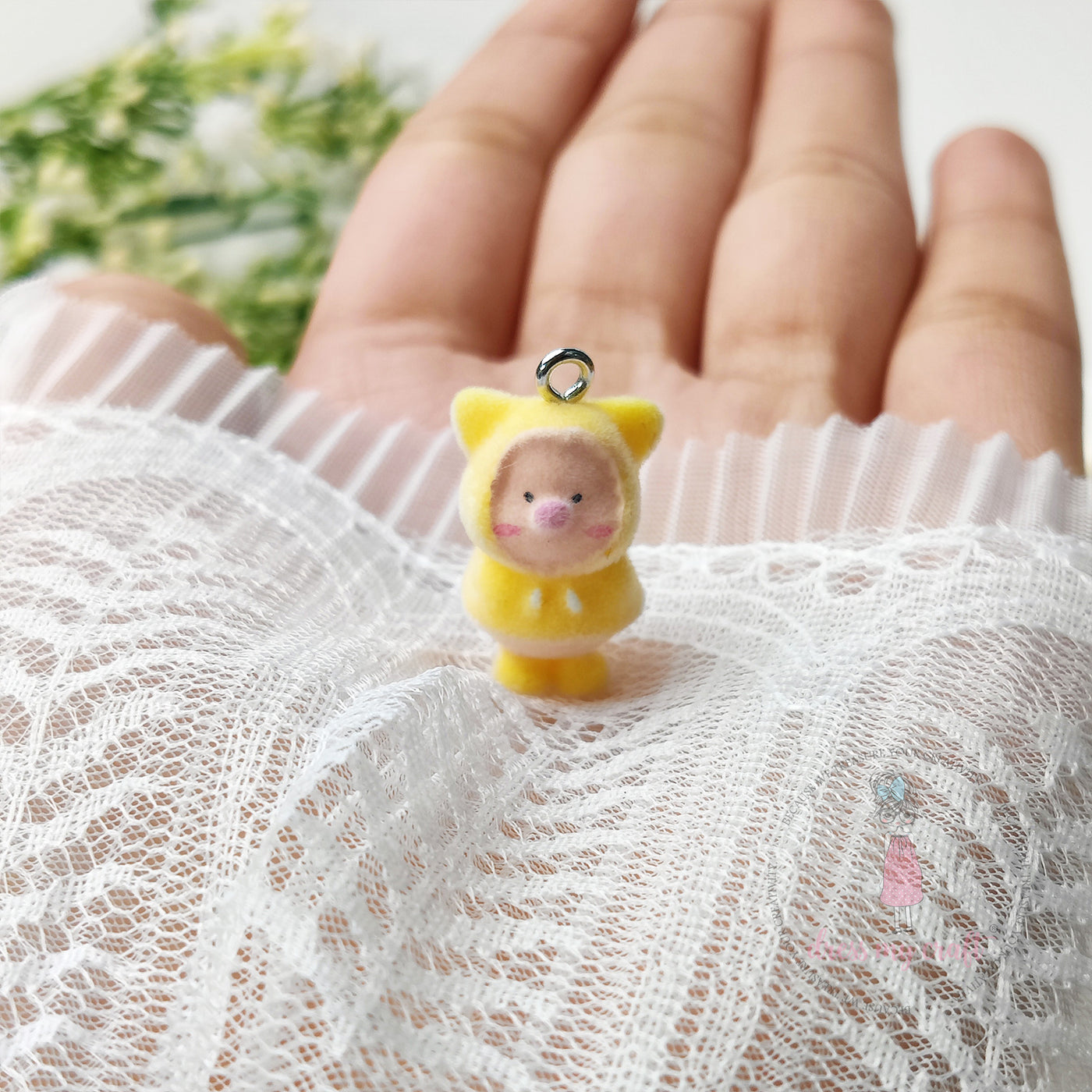 Miniature Velvet Cute Piggy Charm With Loop – Crafters Corner